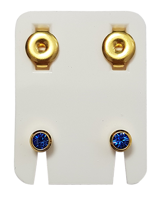 Ohrknöpfe Standard Vergoldet/Imit.Saphir