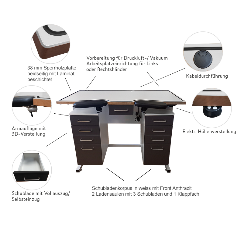 Arbeitstisch für Uhrmacher,Typ 127 AF